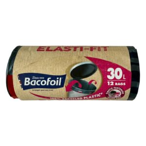 Bacofoil Elasti-Fit 30L Bin Bags | Strong Elasticated Bin Liners