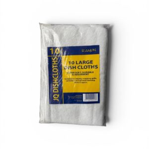 Alternative view of Ramon Large White JQ Dishcloths Pack of 10 | Heavy Duty Cleaning Cloths