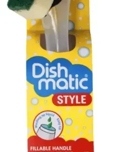 Dishmatic Fillable Handle with sponge head, Green single pack