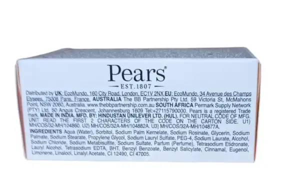 Pears Soap Transparent Amber Bar Gentle Care 125g - Pack of 2 - Image 5
